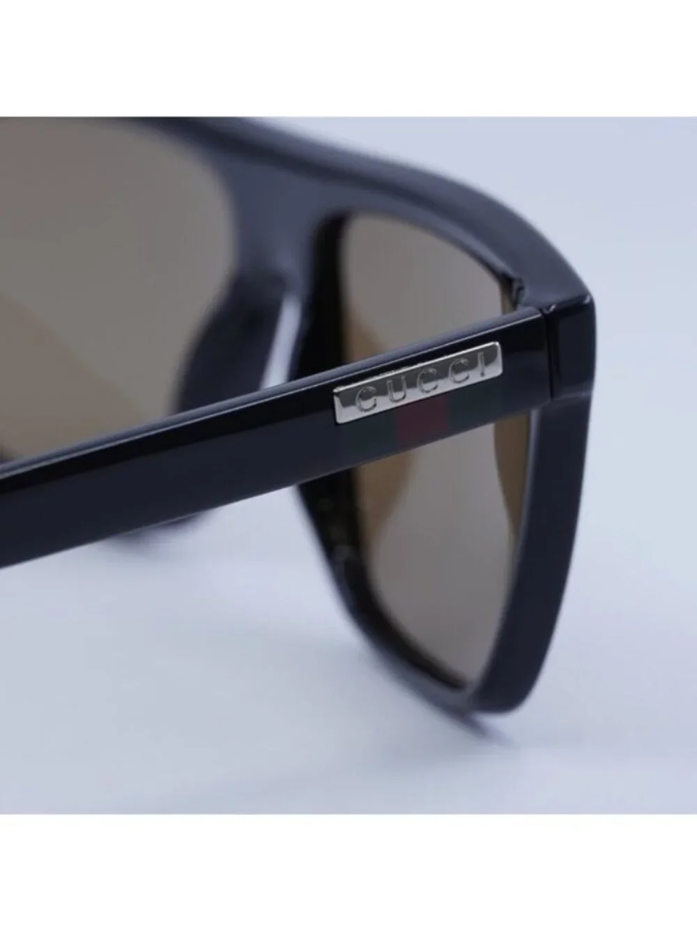 Gucci GG0748S 002 Sunglasses Black Square Frame, Brown Lenses